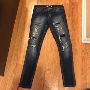 Low rise distressed Kancans jeans